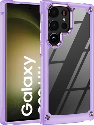 Produktbild von Samsung S23 Ultra Hülle, Hybrid Transparente PC Robust TPU Bumper Stoßfest Schutzhülle für Samsung Galaxy S23 Ultra Lila