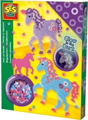 Produktbild von SES Bügelperlen Einhorn nachtleuchtend Set