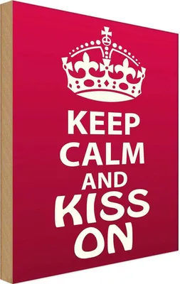 Produktbild von vianmo Holzschild 40x30 cm Keep Calm and kiss on