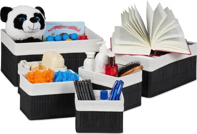 Produktbild von relaxdays Aufbewahrungskorb Bambus 6er Set