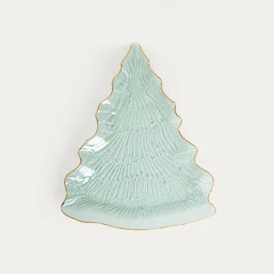 Produktbild von HOMLA EVERFROST-Teller in Weihnachtsbaumform, 39 x 32,5 x 2,5 cm