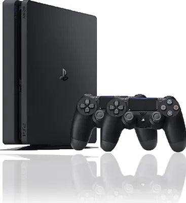 Produktbild von Sony Playstation 4 Slim 500GB, schwarz, inkl. 2 Controller