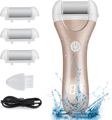 Produktbild von Hornhautentferner Elektrisch Wiederaufladbar, Wiederaufladbar Hornhauthobel, Fußpflege Pediküre Set für Füsse, Foot File Electric mit 3 Rollen, 2 Geschwindigkeiten