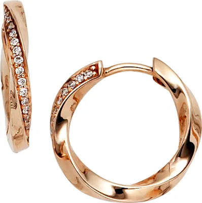 Produktbild von JOBO Creolen 585 Gold Rotgold 30 Diamanten Brillanten 0,12ct. Ohrringe