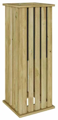 Image de Bacs de plantation en bois imprégné, dimensions 33 x 33 x 85 cm