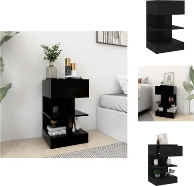 Produktbild von vidaXL Nachttisch Schwarz 40x35x65 cm Holzwerkstoff -  Nachttische