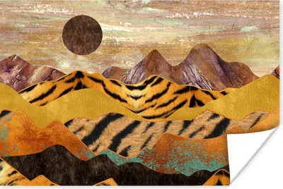 Produktbild von MuchoWow® Poster Marmor - Tigerdruck - Gold 120x80 cm - Bilder