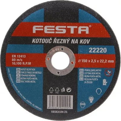 Obrázek produktu pro Kotouč řezný FESTA na kov 150x2.5x22.2mm