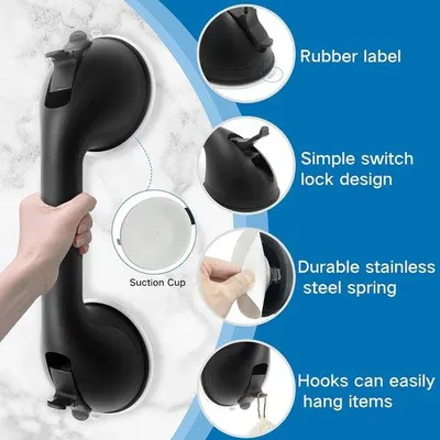 Image de Porte-douche - poignée, salle de bain, acier inoxydable, lot de 2
