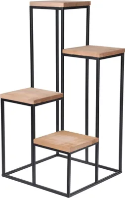 Productafbeelding van HOME STYLING COLLECTIE: Metalen bloemenstandaard, 4 niveaus, frame met planken