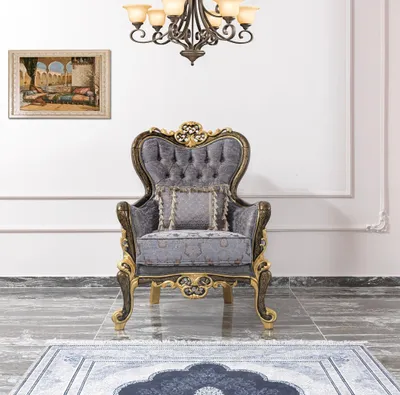 Produktbild von Sofagarnitur Chesterfield Polstersofa Sofa Blau Dreisitzer Sessel Set
