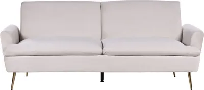 Produktbild von BELIANI Sofa Beige Samtstoff 3-Sitzer Schlaffunktion Klassisch Wohnzimmer
