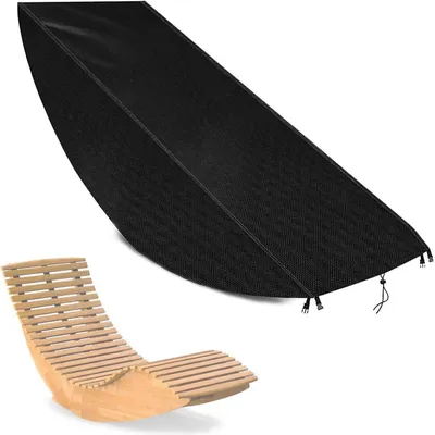 Immagine prodotto di Copertura protettiva per sedia da giardino, 155x65x95 cm, colore nero, tessuto Oxford 420D, impermeabile e resistente ai raggi UV