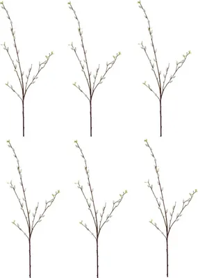 Produktbild von 6er Set künstliche Weidenkätzchenzweige weiß H. 95cm Emerald Kunstblumen