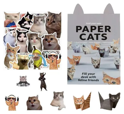 Origami-Papier, Katzenform, 100 Stück, DIY-Basteln, Tischdeko