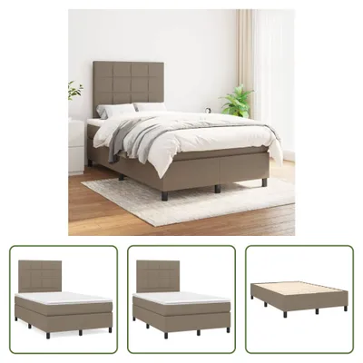 Produktbild von The Living Store Boxspringbett mit Matratze Taupe 120x200 cm Stoff