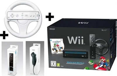 Produktbild von wii schwarz mario kart zwei spieler