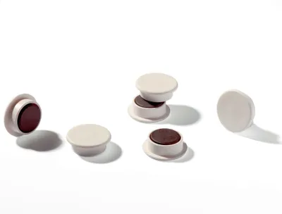 Productafbeelding van Magnetenset, 21 mm, 6 stuks, wit, voor prikborden en koelkasten