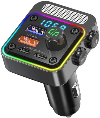 Productafbeelding van Bluetooth-bereikverlenging - 54W - Bluetooth 5.3 - PD36W + QC3.0 18W - 4 stopcontacten - Handsfree bellen - 5 LED-kleuren - Blauw