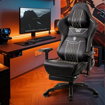Obrázek produktu pro Herní židle – kancelářská židle – 4D nastavitelné područky – ergonomická – maximální nosnost 159 kg – umělá kůže