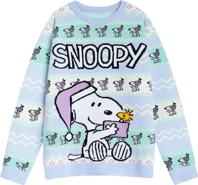 Obrázek produktu pro Peanuts - Dámský svetr, vánoční design NS9042 (S) (modrý)