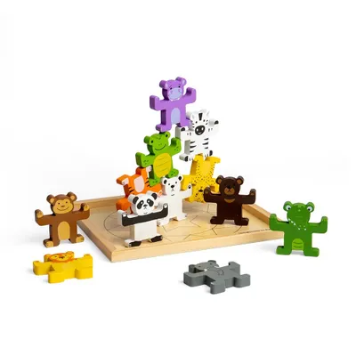 Produktbild von BigJigs Holz Stapelturm wilde Tiere pädagogisches Spielzeug