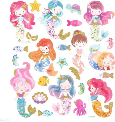 Produktbild von DPCraft AUFKLEBER Dekor Stickers Scrapbooking 23 Stk., Meerjungfrauen