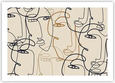 Produktbild von Poster - Poster ohne Rahmen - Frau Gesicht Linie - 70x50 cm - Wand Bild - Wanddeko - Wandbilder - Kunstposter - Wandposter - Bilder - Kunstdruck - Wanddekoration - Wandbild - P2XAA70x50-5109