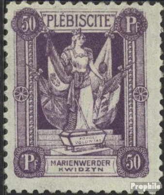 Produktbild von Briefmarken Marienwerder 1920 Mi 37 mit Falz Frau mit Fahnen