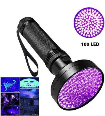 Obrázok produktu pre UV-lampa so 100 UV-LED diódami na detekciu stôp moču u domácich zvierat – čierna