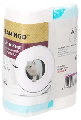 Produktbild von Flamingo Katzenstreubeutel Atlas weiß, Maße: 40 x 50 cm