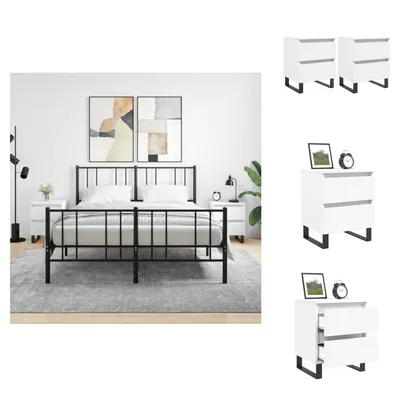 Produktbild von vidaXL Nachttische 2 Stk. Weiß 40x35x50 cm Holzwerkstoff -  Nachttische