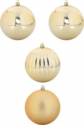 Immagine prodotto di vidaXL Set di palline per albero di Natale, dimensioni XXL, 4 pezzi, colore oro, diametro 20 cm, materiale: plastica
