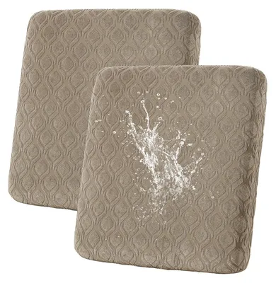 Produktbild von Sitzkissenbezüge für Gartenmöbel 2-Sitzer Taupe wasserdicht Stretch rutschfest