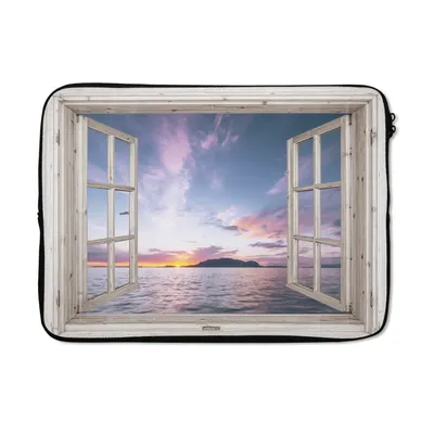 Produktbild von MuchoWow® Laptop Hülle 13 Zoll Aussicht - Meer - Insel Laptoptasche - Laptophülle - Sleeve - Rundumschutz