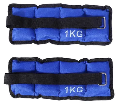 Zdjęcie produktu dla Obciążniki na nadgarstki 1 kg - Regulowane obciążniki na nogi/nadgarstki - Akcesoria fitness - Trening siłowy - Wytrzymałość - Wysokiej jakości materiał Oxford - Obciążniki