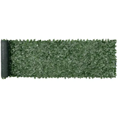 Produktbild von Famanu Kunsthecke Klimper - Sichtschutz auf Rolle - 0,99 x 4,01 m - Mit Netzrückseite - Verstärkte Verbindungen - Weinblätter - Für Garten & Balkon -
