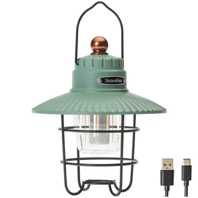Produktbild von Skandika Soroya LED Campinglampe im Retro-Stil | Verstellbare Lichtfarbe, dimmbar, 2000 mAh Akku, 500 Lumen | Ideal für Camping, Garten, Outdoor