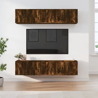 Produktbild von The Living Store 6-tlg. TV-Schrank-Set Räuchereiche Holzwerkstoff