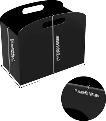 Zdjęcie produktu dla Stojak na czasopisma, wytrzymały akryl, nowoczesny design, czarny