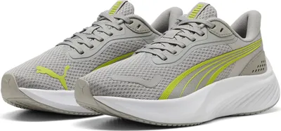 Produktbild von PUMA Pounce Lite Jr kids indoor trainers 401512 06 Gray Lime, Schuhgröße:38.5 EU