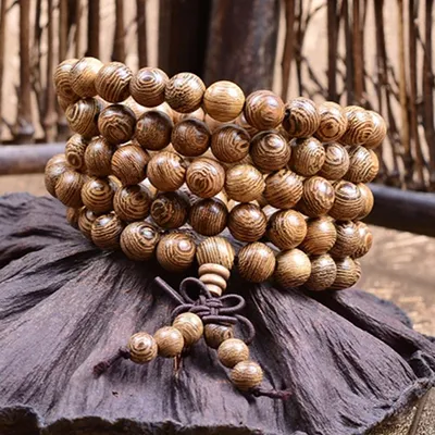 Produktbild von Frauen Männer 8mm Holzperle Buddhistisches Gebet Mala Halskette Armband Geschenk Schmuck