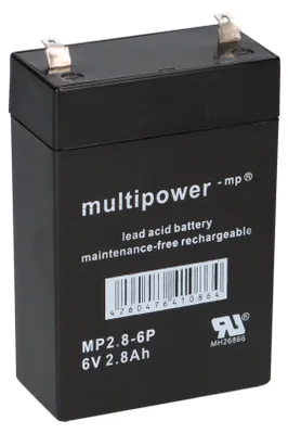 Zdjęcie produktu dla Akumulator PB Multipower MP2,8-6P do Dräger Oxypack 2 – 6 V 2,8 Ah