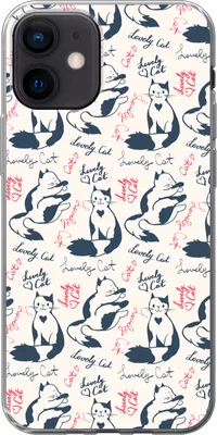 Produktbild von MuchoWow® Handyhülle Schutzhülle Hülle für Telefoonhoesje iPhone 12 Muster - Katze - Zitat - Rosa - Mädchen - Kinder - Kinder Silikon Softcase Handy Hülle - Schutzhülle
