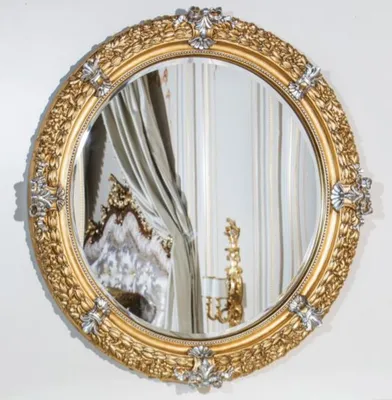 Produktbild von Casa Padrino Luxus Barock Spiegel Gold / Silber Ø 103 cm - Prunkvoller handgeschnitzter Wandspiegel im Barockstil - Luxus Qualität -  Italy