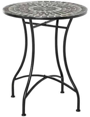 Immagine prodotto di Tavolino da Giardino Ø60x71 cm in Metallo con Mosaico Nero