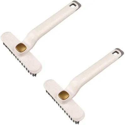 Zdjęcie produktu dla Ibenzoa® Obrotowa szczotka do czyszczenia fug – zestaw 2 sztuk, biała, 22/26,5 cm (włosie 3 cm), PP/ABS, obrotowa głowica 360° do płytek, okien, kuchni i łazienki, 78 g