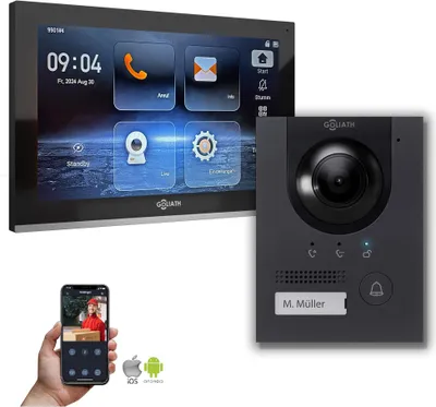 Image de Interphone IP | Moniteur 10 pouces | Anthracite : 1 Moniteur : 10 pouces noir : Boîte d'encastrement Nombre de moniteurs : 1 Moniteur Couleur du moniteur : 10 pouces noir Montage : Boîte d'encastrement