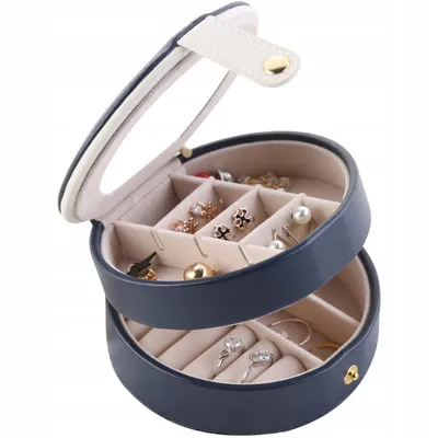 Produktbild von Korbi | Schmuck Organizer F7 - Blau - Kompakt und elegant - Mit Lusterko und Fächern