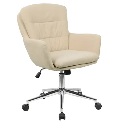 Image de SVITA MARTE Chaise de bureau Chaise pivotante réglable en hauteur Tissu avec roulettes Beige